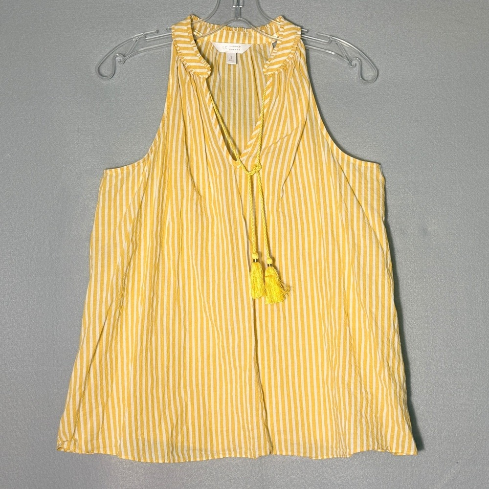 LC Lauren Conrad Striped Boho Sleeveless Top Womens Size S Flowy Soft Girl